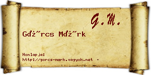 Görcs Márk névjegykártya